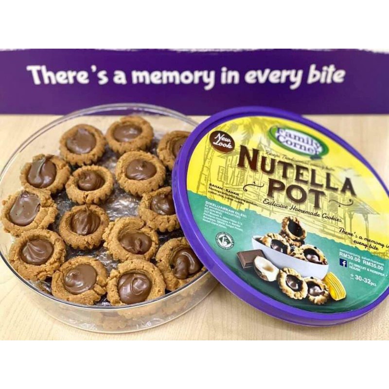 Shop Malaysia Kuih Raya Cookies Nutella Pot Viral Hot Popular Very Sedap All Year All Time Shopee Singapore