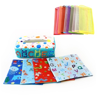 【SG】My First Baby Tissue Box Soft Stuffed High Contrast Crinkle Montessori Square Sensory Toys Juggling Rainbow Dance Sc #2