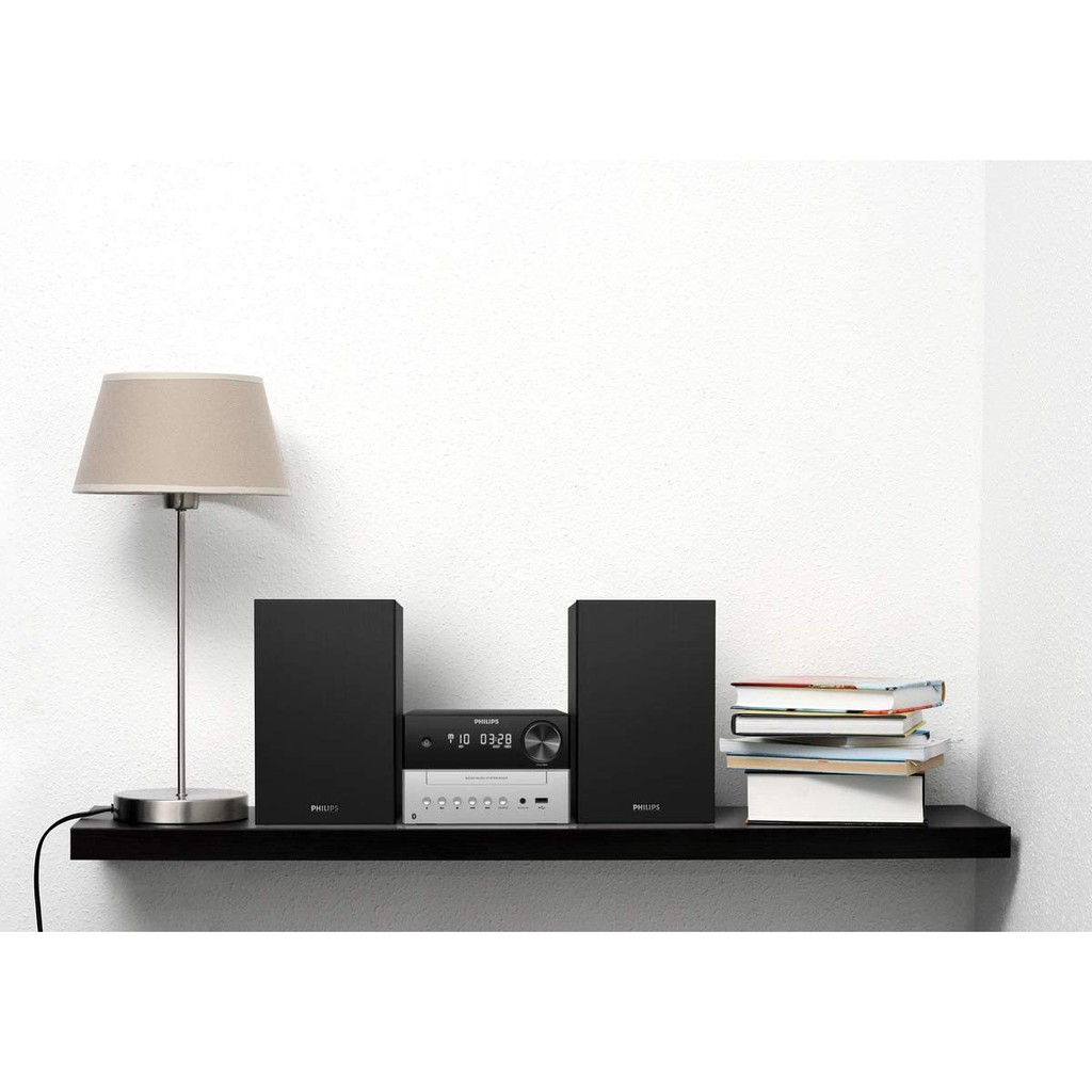 Philips M3205/12 Micro Music System with Bluetooth (Hifi System, FM Radio, USB, CD, MP3-CD, USB Port for Charging, 18 W,