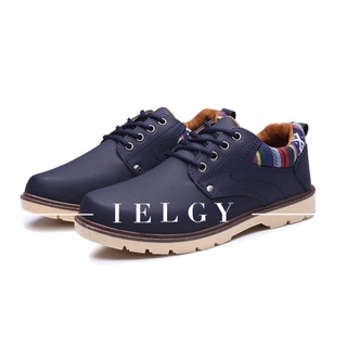 IELGY Men's shoes Work Waterproof  Brogue Casual Shoes