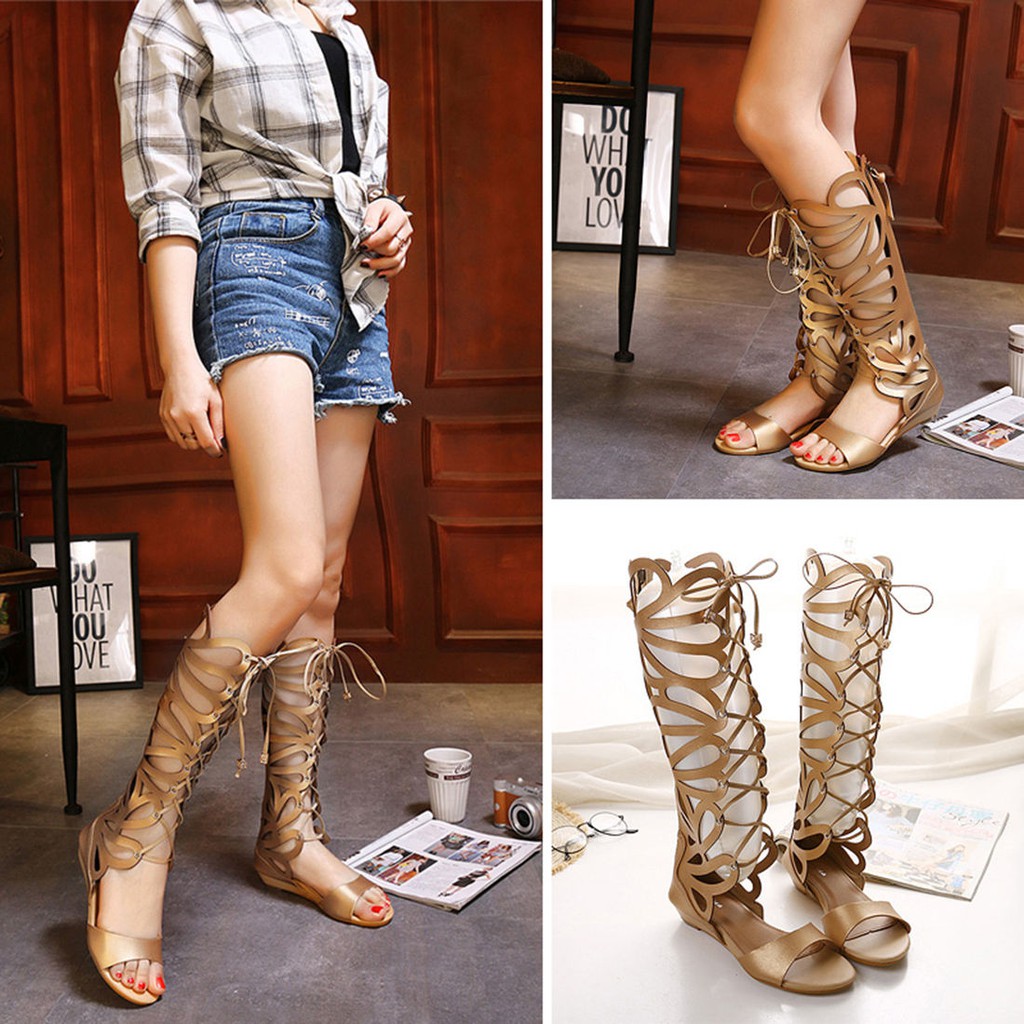 jelly gladiator sandals knee high