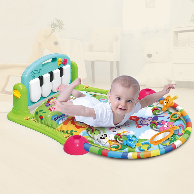 Kick and Play Piano Musical Toys for 0 to 3 6 9 12 Months Christmas Gift Baby Gym Activity Center with Colorful Baby Toys Baby Shower Baby Play Mat Activity Gym with Music and Lights 