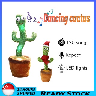 🇸🇬 [READY STOCK] Dancing Cactus Dencing Cactus Cactus Plush Toy Talk Dancing Toy Song Plush Early Childhood Christmas