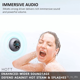 New💋Shower Radio Bluetooth Speaker Waterproof Portable Bathroom Shower Speaker With Microphone FM LCD Display TVN6