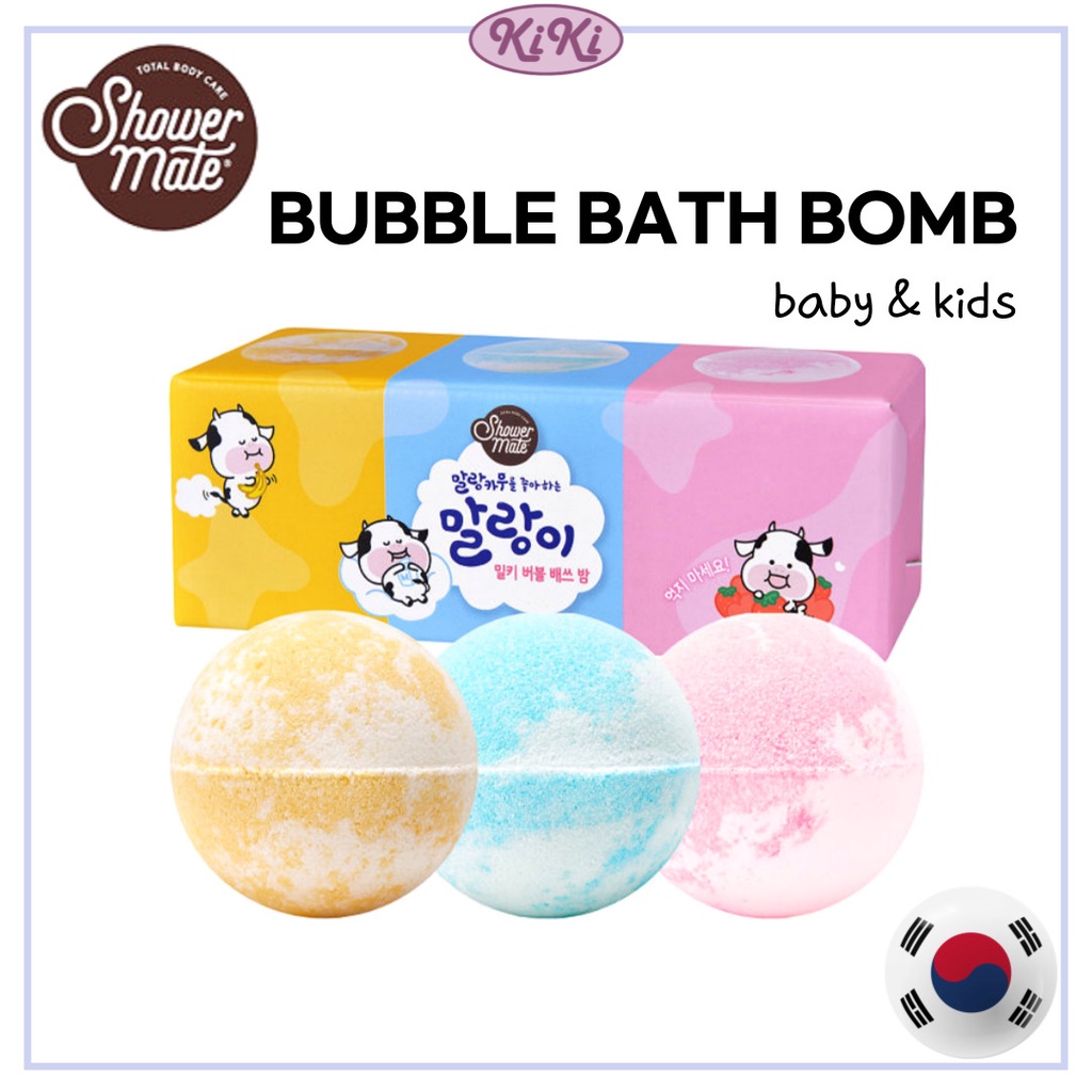 [Showermate] Milky Bubble Bath Bomb Set 80g x 3 Banana Milk/Strawberry