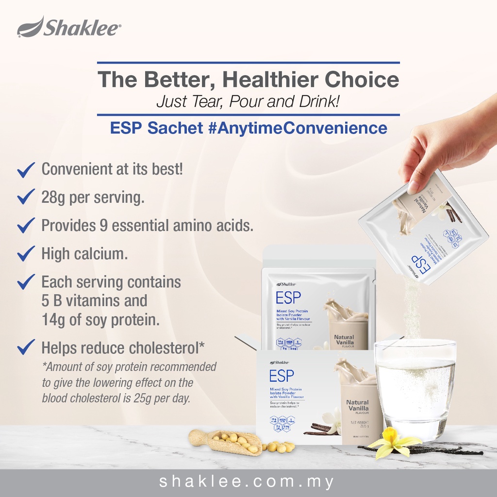Clearance Shaklee Esp Mixed Soy Protein Isolate Powder 1 Box 10 Sachet Shopee Singapore