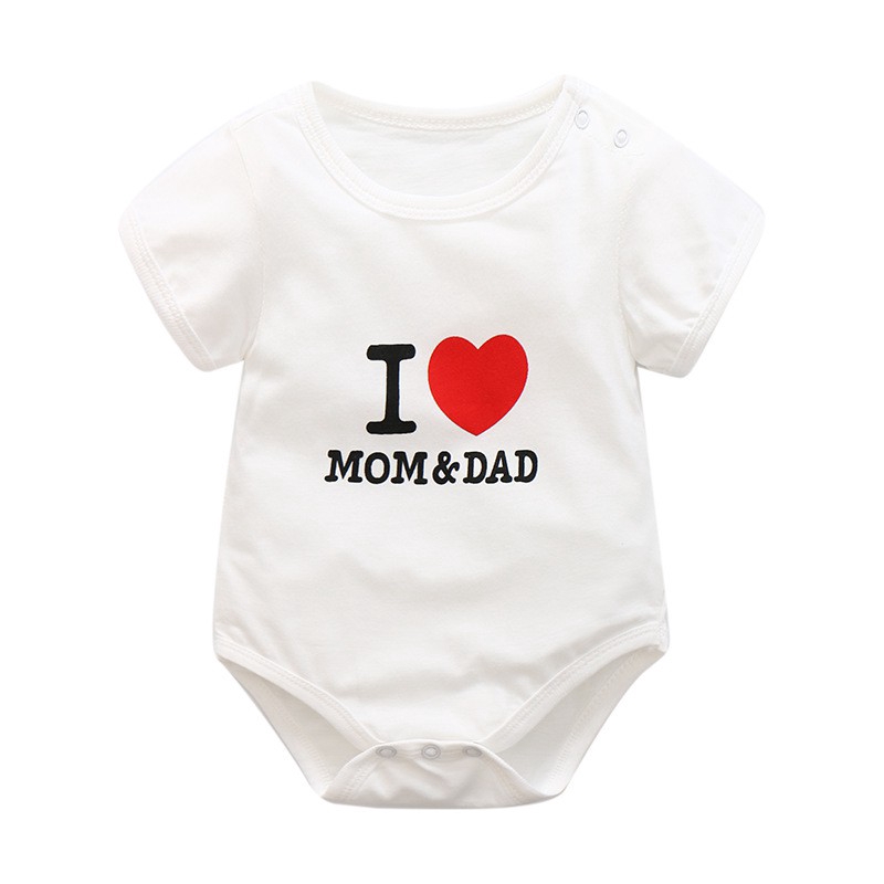 2019 baby romper cute Cartoon I love mom&baba sleeveless baby boys clothes  baby girls clothes | Shopee Singapore