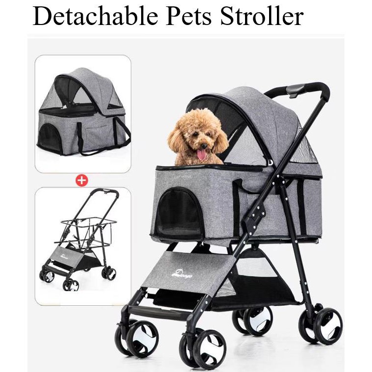 Pet Stroller Detachable Stroller Teddy Cat Dog Stroller Foldable