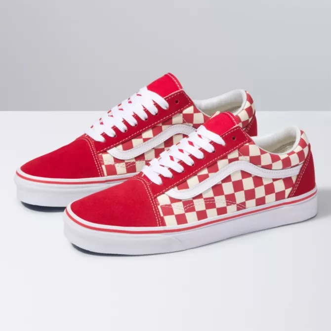 racing red checkered vans