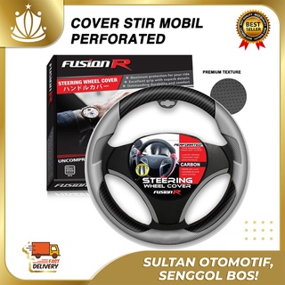 Steering Wheel Cover Holster Sporty Premium Car Steering Wheel Cover FUSION R - PERFORATED carbon Comfort Grip