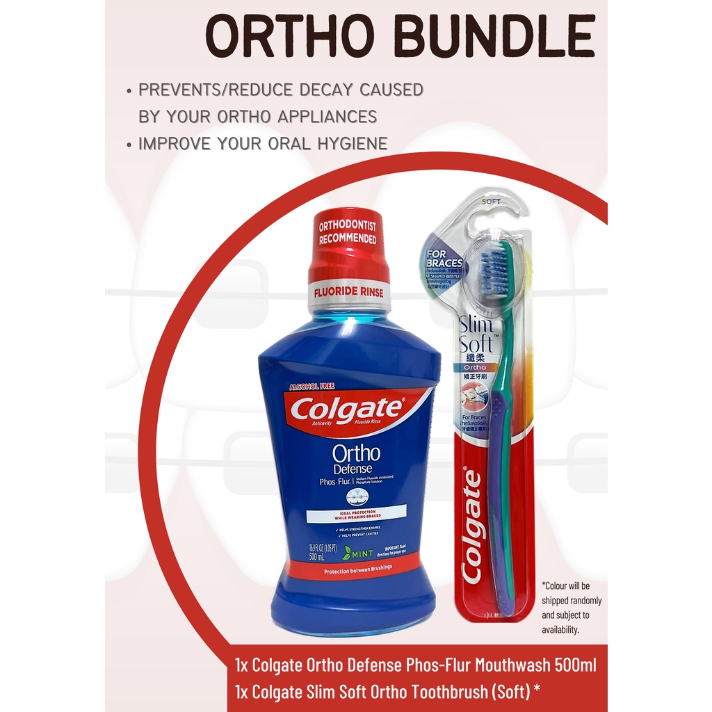 Ortho Bundle Colgate Ortho Defense PhosFlur Mouthwash 500ml X Colgate