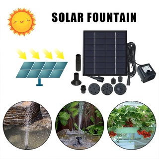 1.2W 180L/H Solar Panel Powered Water Pump Garden Patio Pool Fish Pond Fountain 