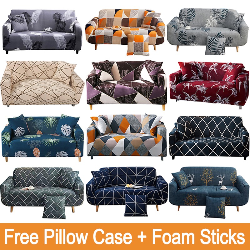 【PH STOCK & COD] 1/2/3/4 Seater L Shape or Regular Shape Sofa Cover Plain Elastic Sofa Cover