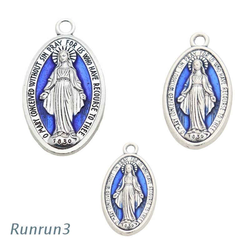 RUNNY 10x Christ Catholic Charms Miraculous Medal Blessed Virgin Pendant DIY Jewelry