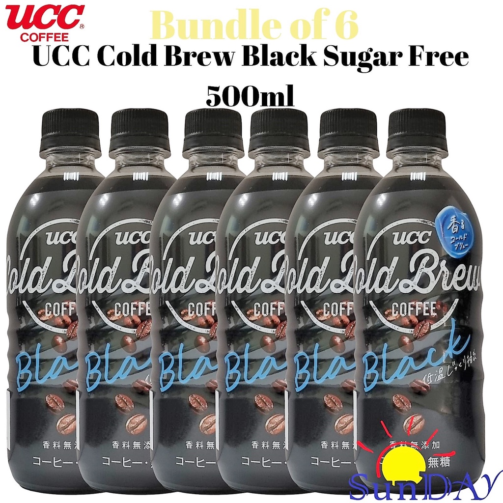 Bundle of 6] UCC Cold Brew Black Coffee Sugar Free 500ml | Shopee Singapore