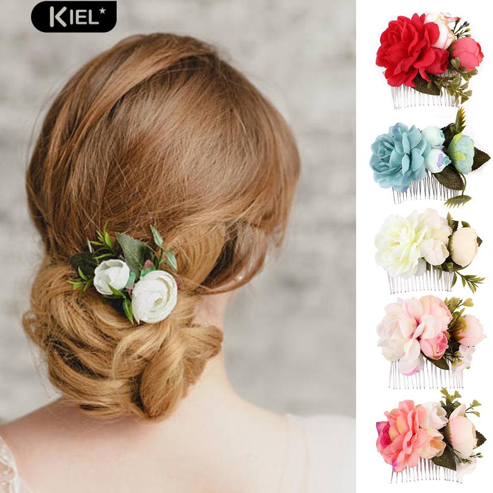 Kiel Fashion Artificial Flower Hairpin Haircomb Wedding Bridal Hair  Accessories | Shopee Singapore