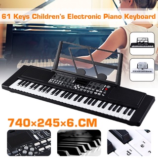 61 Key Music Electronic Keyboard Electric Digital Piano Organ with Microphone/Music Stand