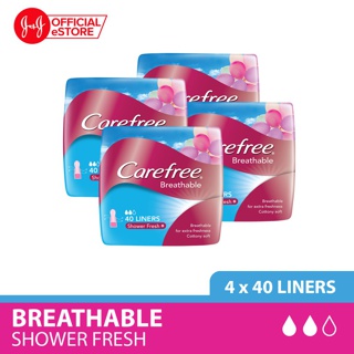 Image of [Bundle of 4] Carefree Breathable Scented Shower Fresh Panty Liners 40pcs