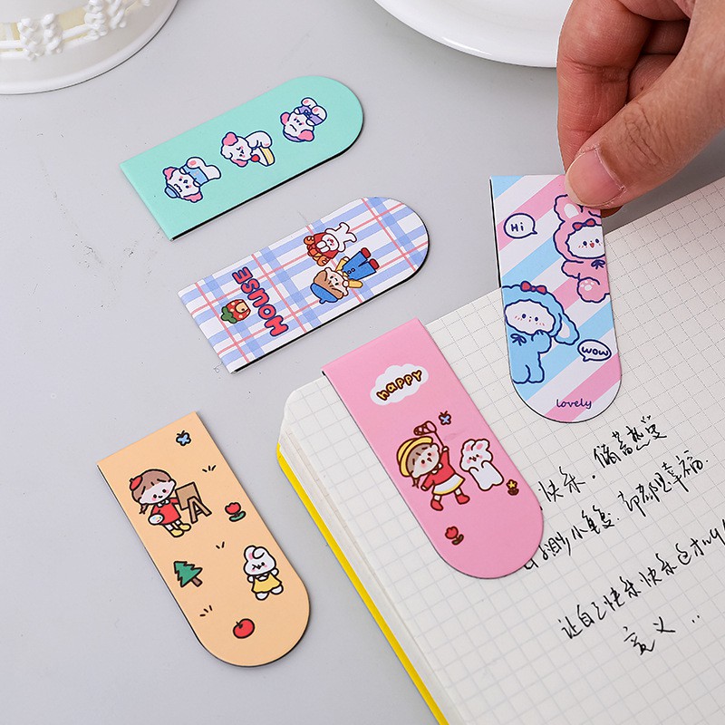 The Little Sun Cartoon Series Magnetic Bookmark Cute Girl Personality ...