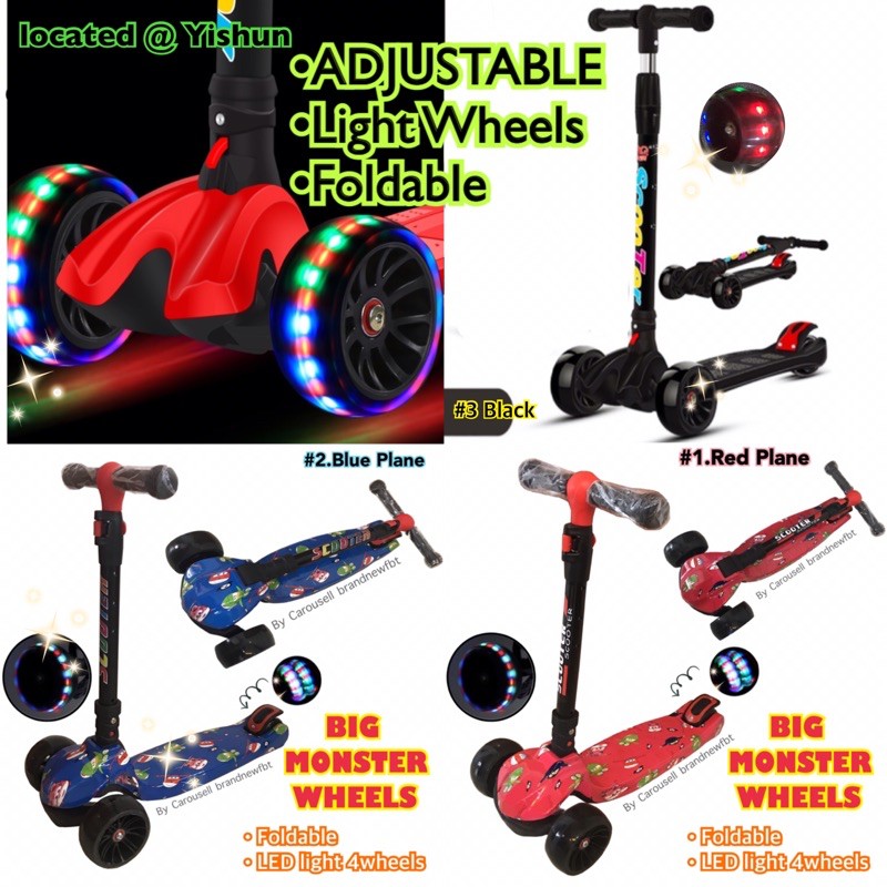 Kids scooter LED lights in the wheels 4 lights wheels Shopee Singapore