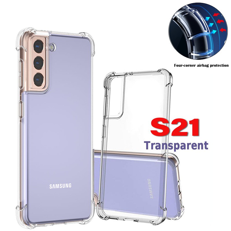 Shockproof Case For Samsung Galaxy S21 S21 Ultra Silicone Phone Cases Samsung S21 Plus Note Ultra Clear Cover Slim Transparent Case Shopee Singapore