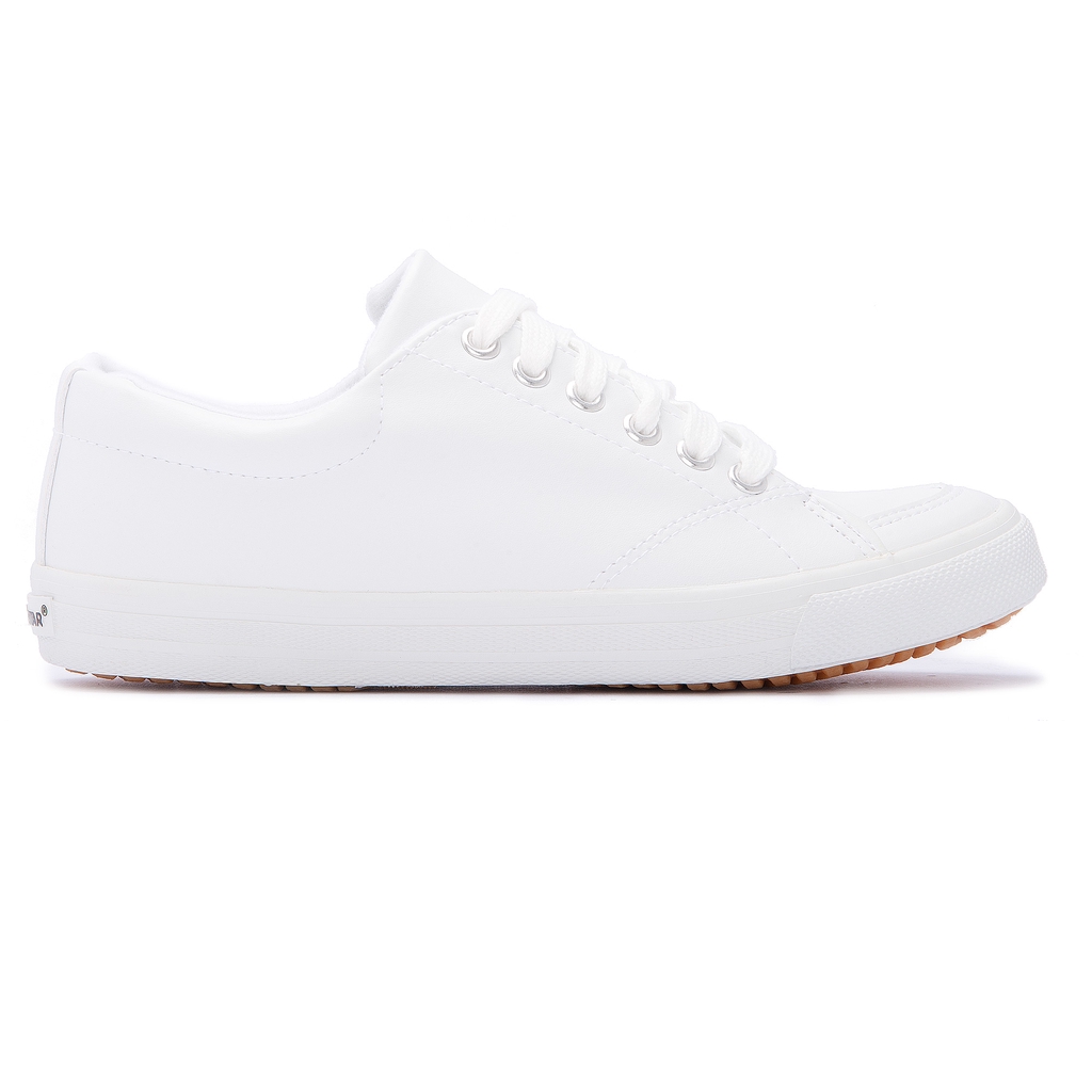 North Star Youth School Shoes 5811046 | Unisex White Canvas Lace-Up ...