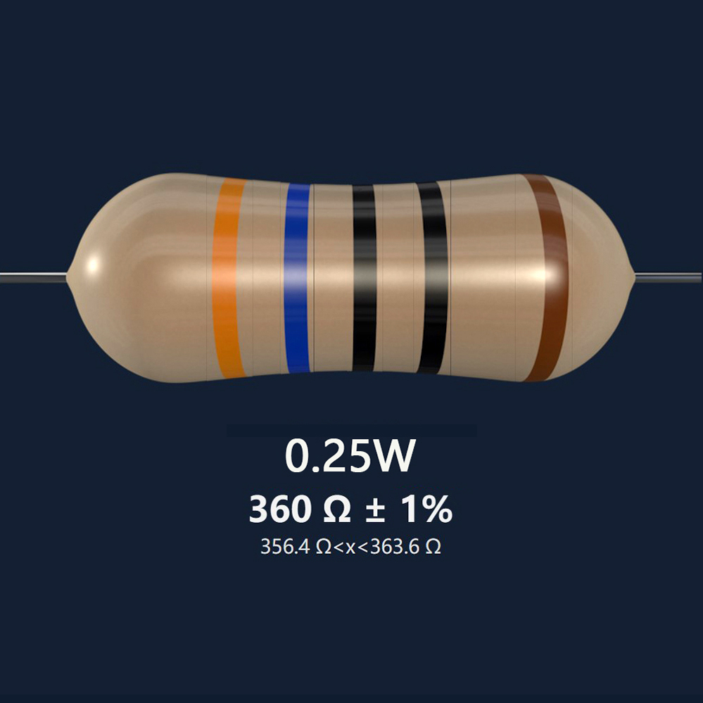 100PCS 1/4W 1 360 OHM 360Ω metal film resistor 0.25W resistor Shopee Singapore