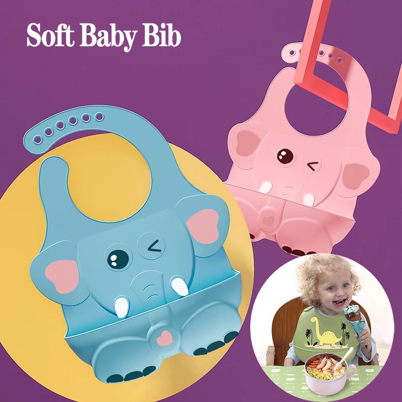 Silica Gel Infant Baby Eating Bib Threedimensional Waterproof Super