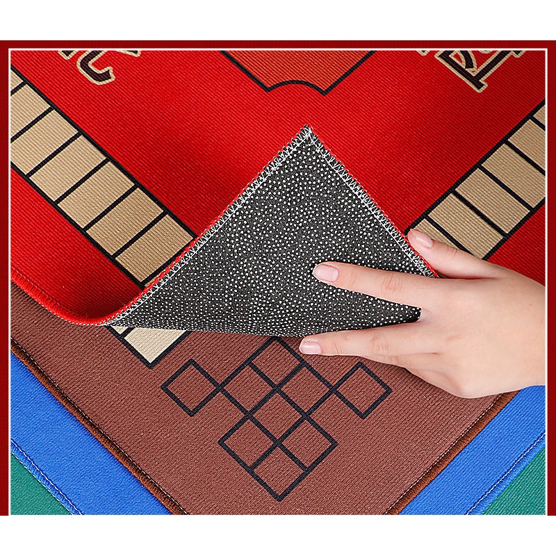 Mahjong Tablecloth Mat for Home Playing Cards Square Mahjong Table Cloth Thickened Silencer Non-Slip Hand Rub Mahjong Mat Cover Cloth/Ready Stocks Mahjong Table Mat 78 / 80cm , 0.3cm Thickness | Natural Rubber | Non-Slip | Sound Insulation | No Odor