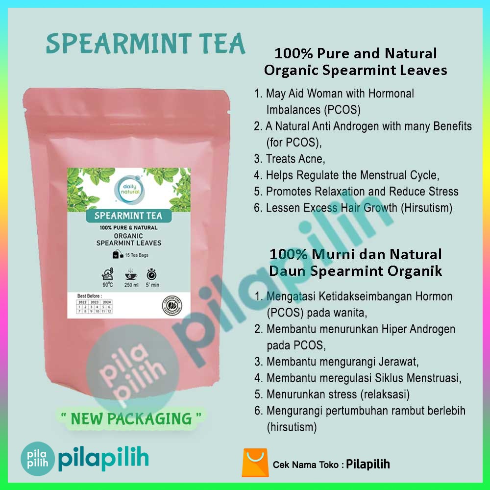 Pure Organic Spearmint Tea, Natural Spearmint Leaf Tea, Help Balance  Women's Hormone PCOS | Shopee Singapore