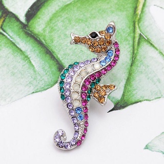 Image of thu nhỏ Creative Personality Colored Diamond Alloy Seahorse Brooch Men's & Women's Clothing Accessories Pin #3