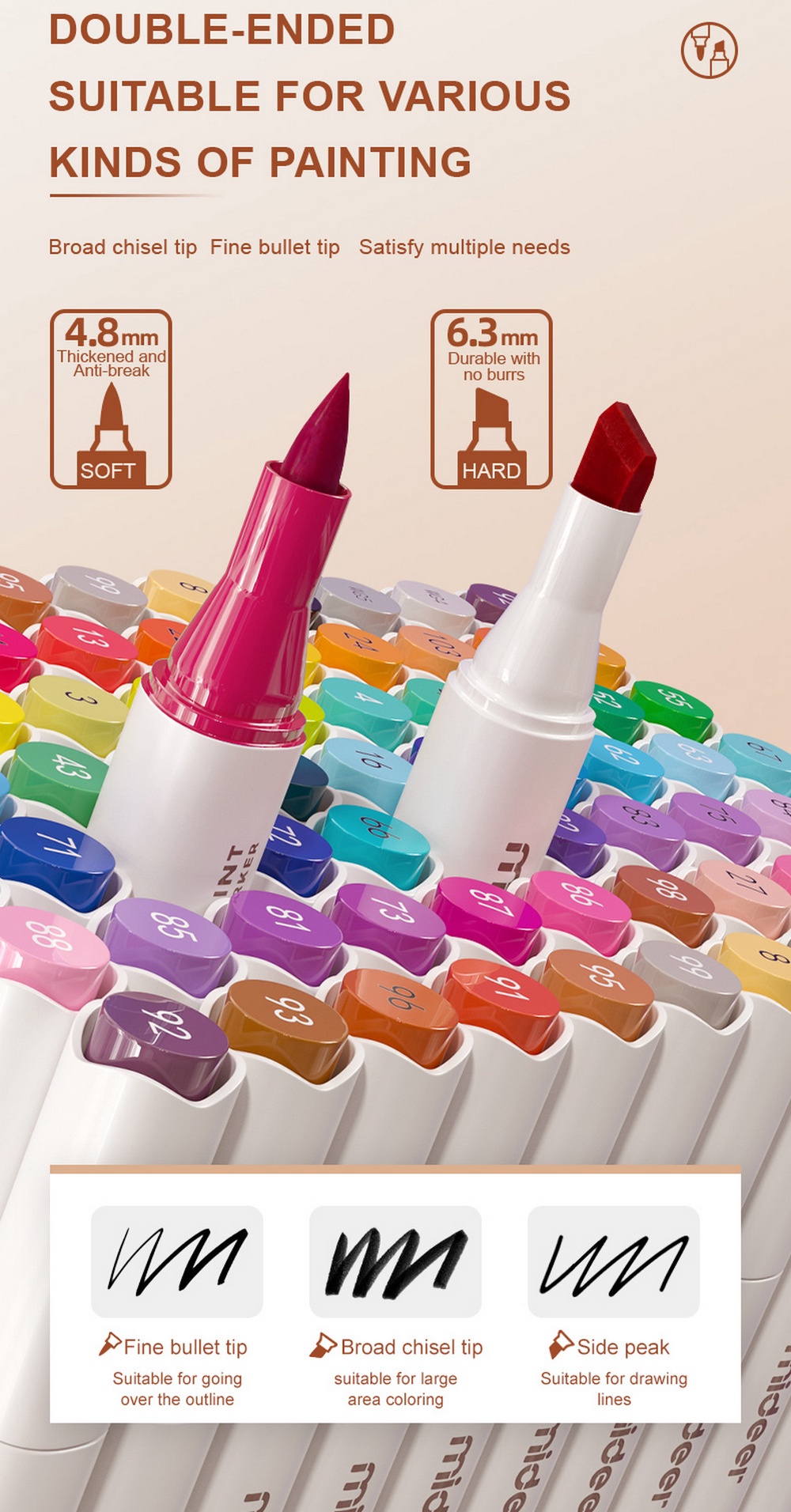 Mideer Dual Tip Marker for Kids and Children Art and Craft Coloring