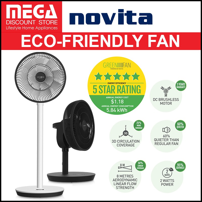 NOVITA F2 GREENFAN ECOFRIENDLY FAN Shopee Singapore