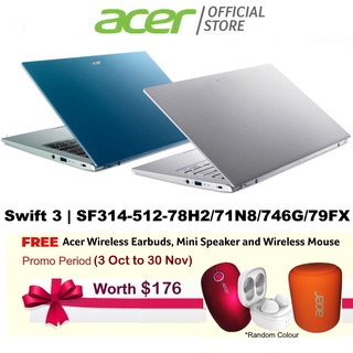 [12th Gen Intel i7-1260P Processor]Acer Swift 3 SF314-512 14”QHD IPS 300nits 100% sRGB panel Thin & Light Weight Laptop