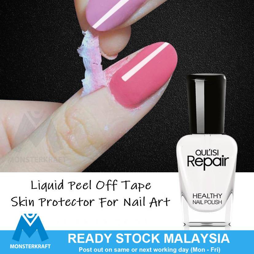 nail liquid latex tape easy to clean skin protector for nail art top coat  based coat 15ml | Shopee Singapore