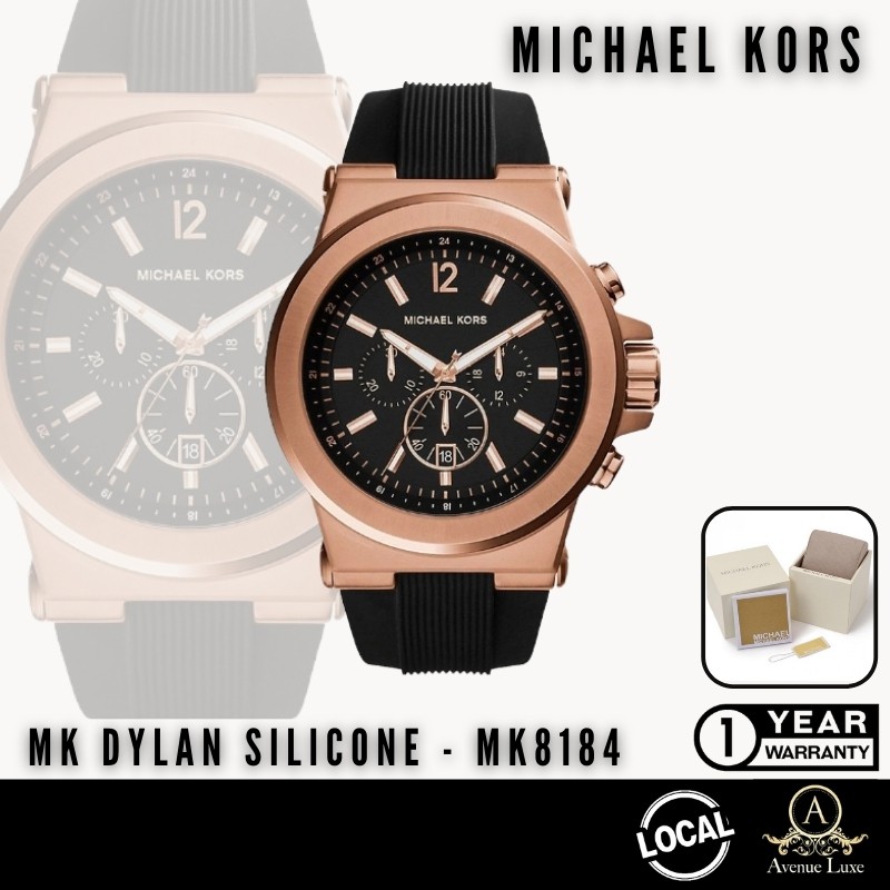 michael kors mk8184 oversized dylan silicone chronograph watch