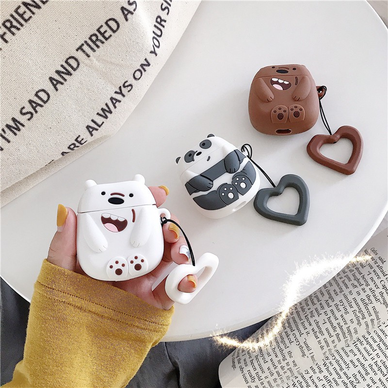 We Bare Bears Ice Bear Panda Apple Iphone Airpods 1 2 Wireless Bluetooth Earphone Earpiece 6s78plus Case Cover Protector Shopee Singapore