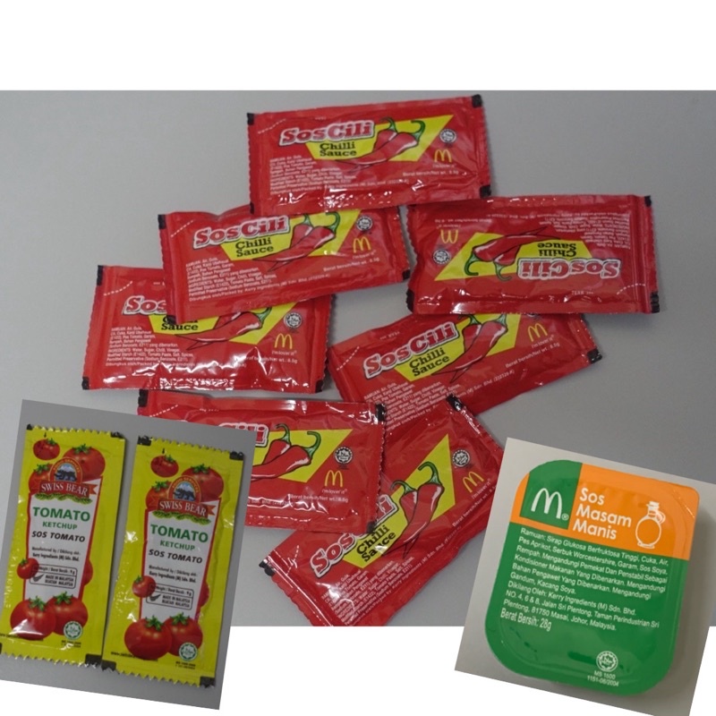 Mcd Chilli Sauce Packet Sos Cili / Tomato KFC dan Swiss Bear Shopee
