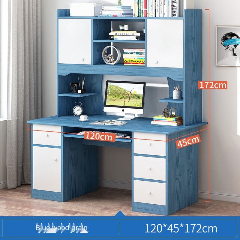 Computer Desk Table Bookshelf Combination Home with a Bookcase