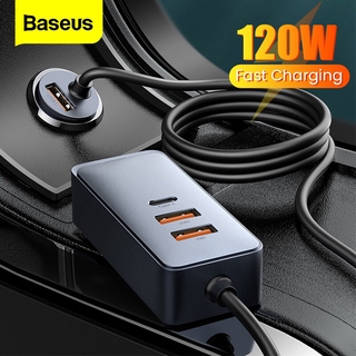 Baseus 120W USB Type C Car Charger Cigarette Lighter Splitter USBC QC 3.0 PD 3.0 For iPhone 12 Pro Max Samsung USB Socket in Car