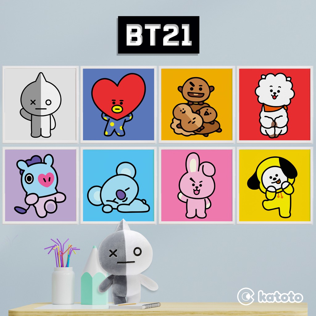 Paint By Number Bt21 Painting Kit Van Tata Shooky Rj Mang Koya Cooky Chimmy Package Packing Bts Shopee Singapore