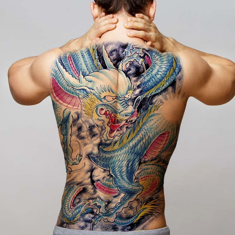 Large Full Back Tattoo Maori Power Totem Waterproof Temporary Tattoo Sticker Warrior Samurai Angel Skull Men Body Tatoo Fake Big Shopee Singapore