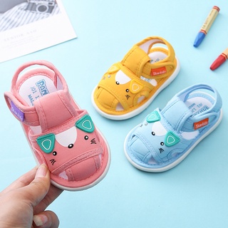 Newborn Baby Pre-walker Shoe Kids Girls Cute Cat Soft Cloth Sandals with Sounds 0-3Yrs Boy Casual Sandals Squeaking Shoes #0