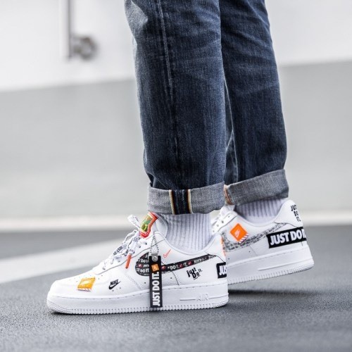 nike air force 1 just do it white orange