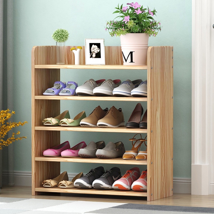 Easy To Install Shoe Rack Multi Layer Simple Narrow Door Shoe Cabinet Household Economical Space Saving Imitation Solid Wood Dust Proof Storage Small Shoe Rack Shopee Singapore