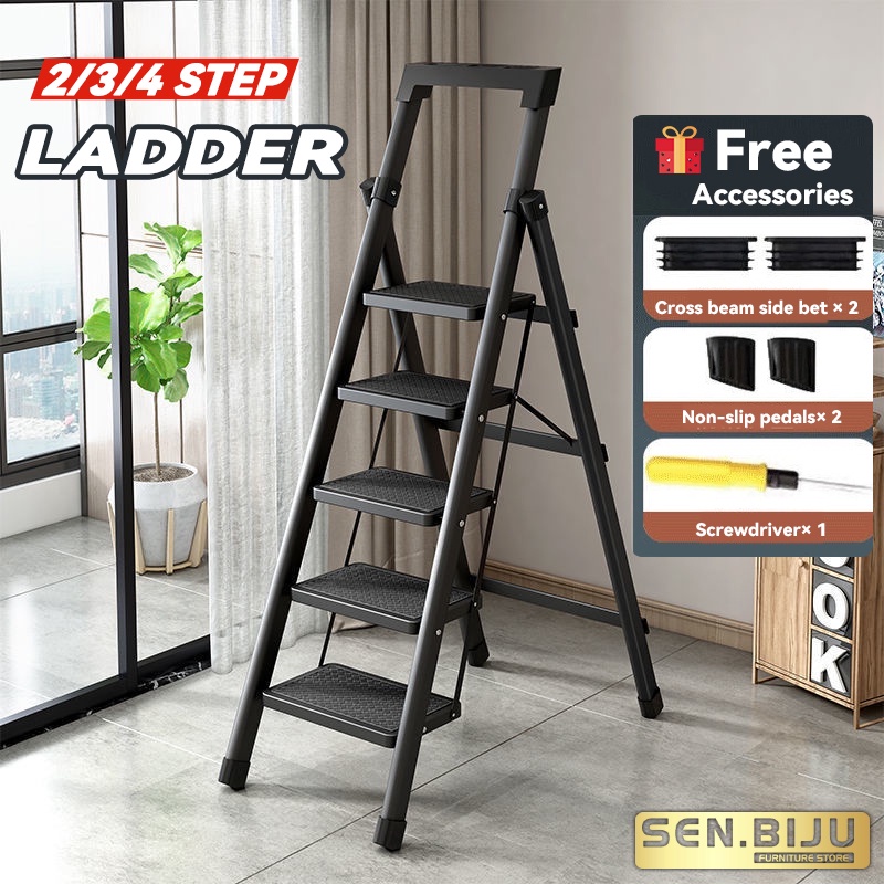 SENBIJU Ladder Indoor Household Thickened 5-step Ladder 6-7-8 Step ...