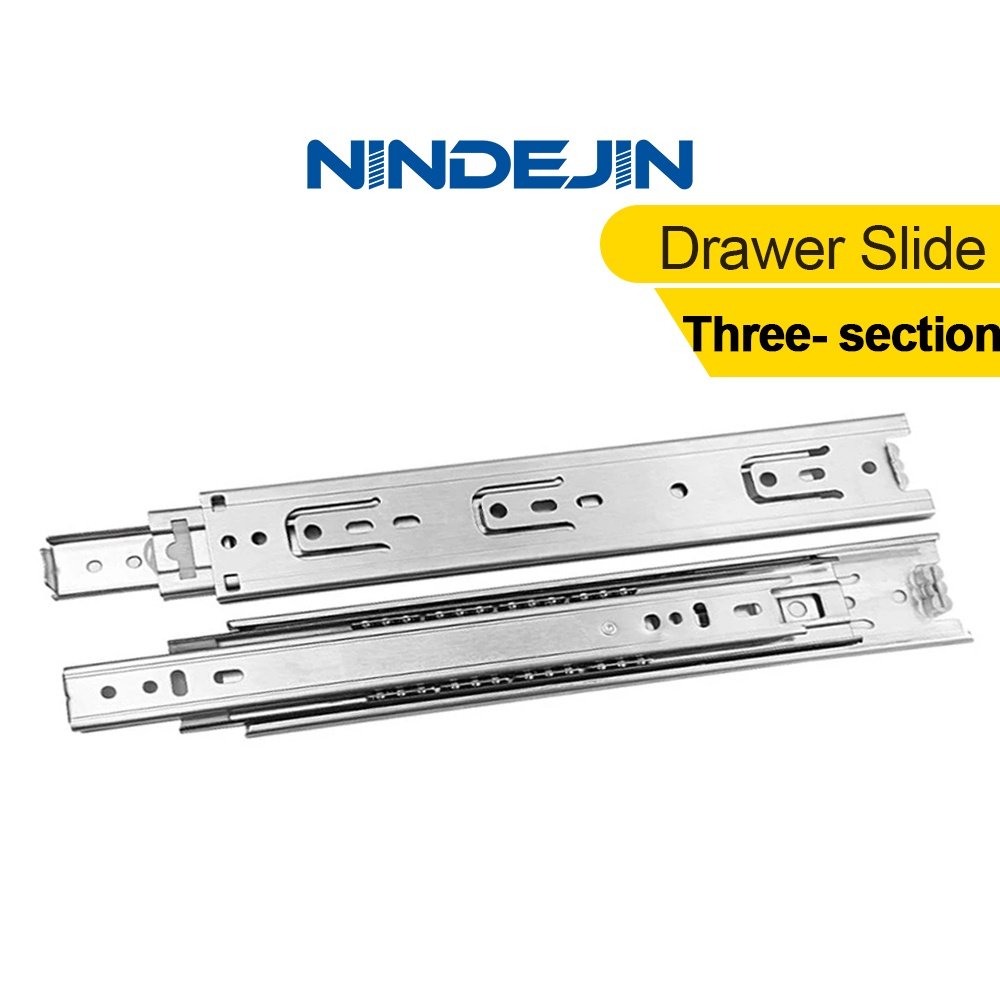 NINDEJIN 2pcs 10/12/14/16/20/22 Inch Drawer Slides Stainless Steel