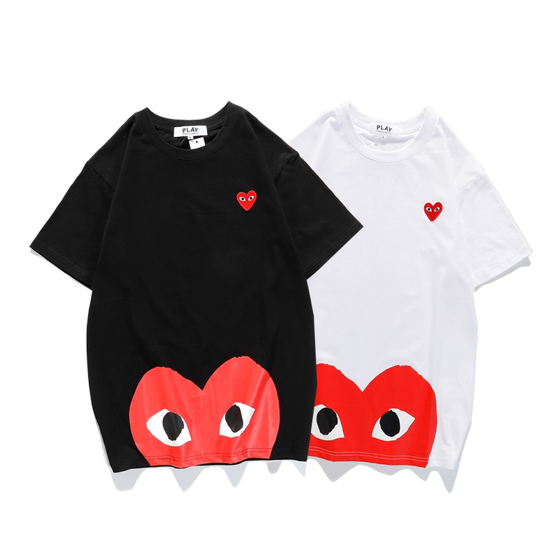 cdg half heart tee