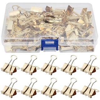 School Corporate Office 10 Packs of Metal Bulldog Clips / Stainless Steel Long Tail Hinge Clips Bronze, M Various Sizes of Loose-Leaf Binding Clips for Home 