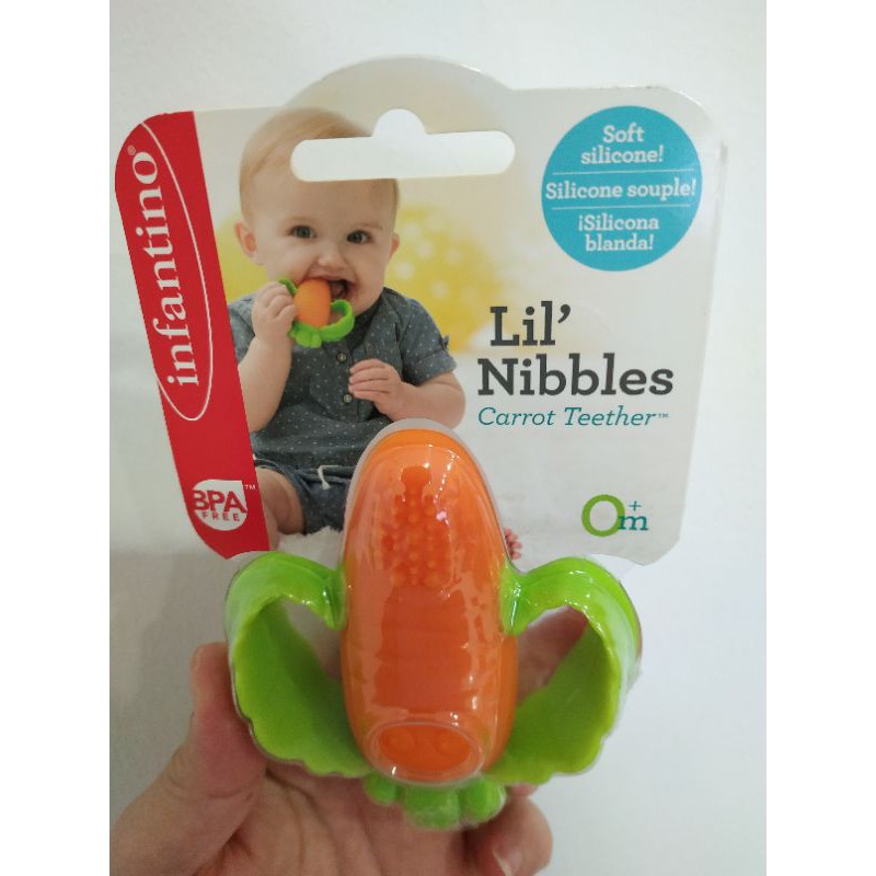 infantino good bites textured carrot teether